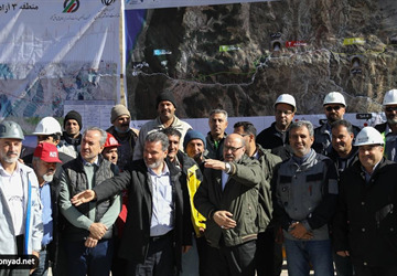 بازدید رئیس بنیاد مستضعفان از پروژه آزادراه تهران-شمال